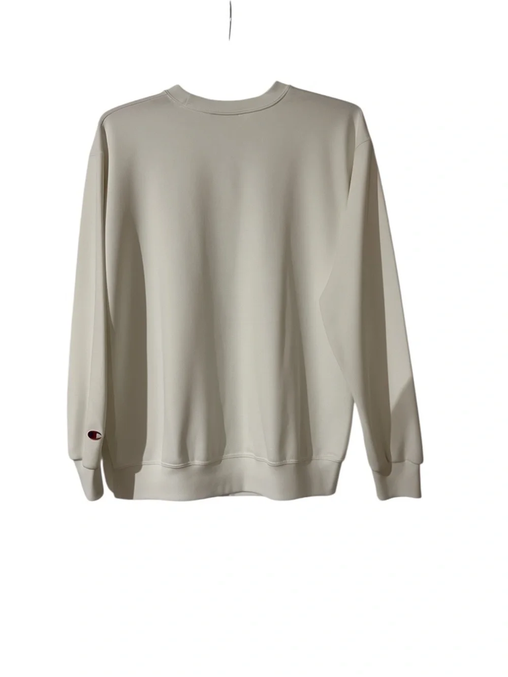 Champion White Crewneck Sweatshirt with Blue and Orange Knicks Graphic